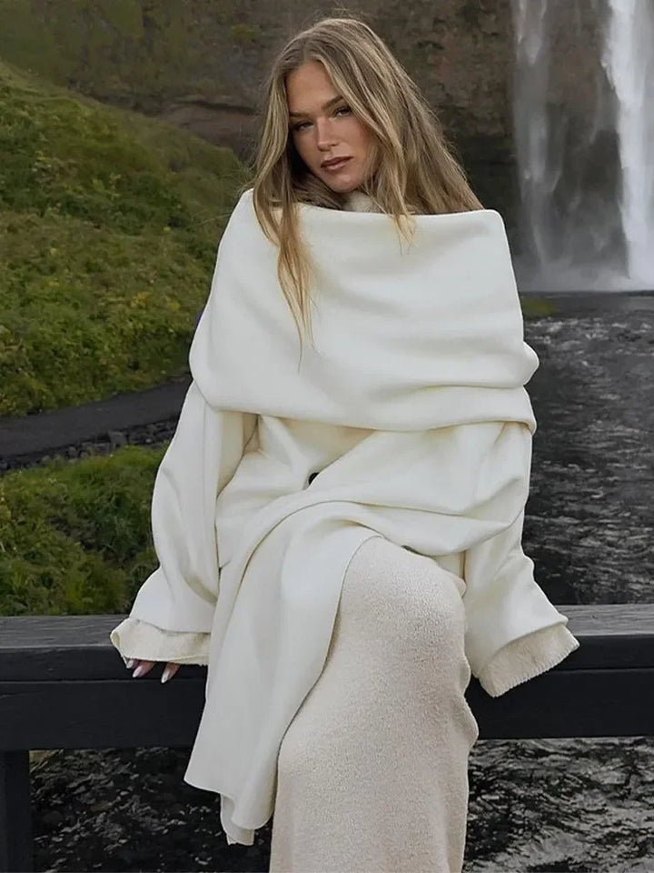 Barbara® - Eleganter Kurzmantel mit Schal und Taschen