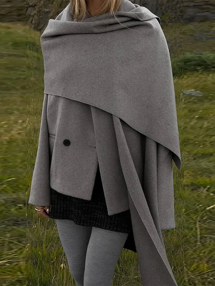 Barbara® - Eleganter Kurzmantel mit Schal und Taschen