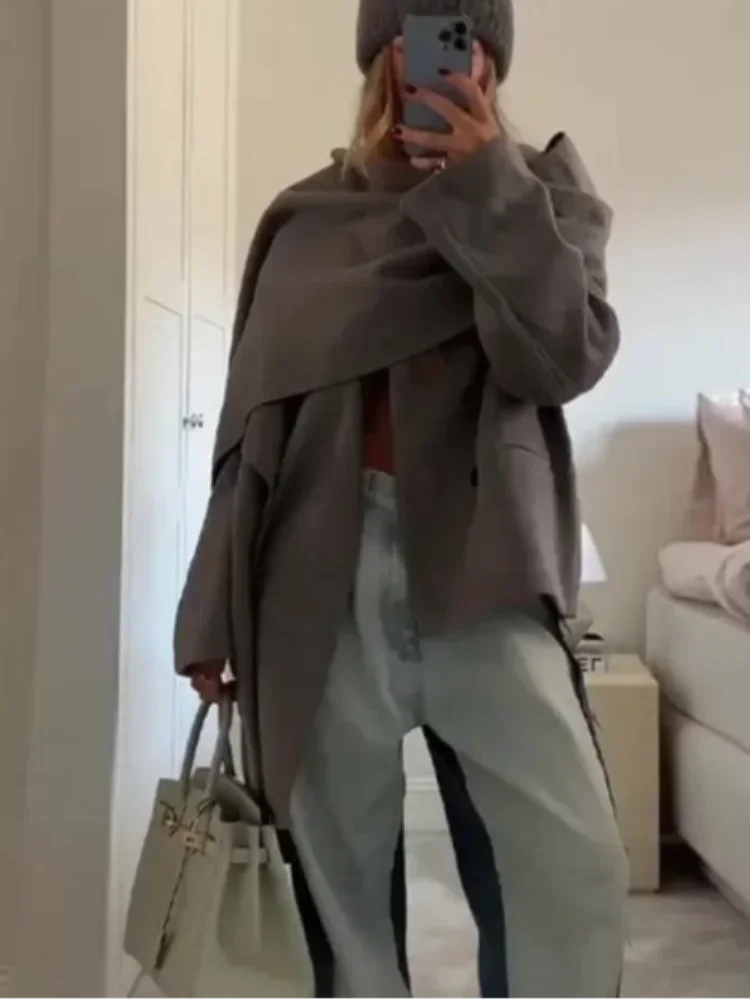 Barbara® - Eleganter Kurzmantel mit Schal und Taschen