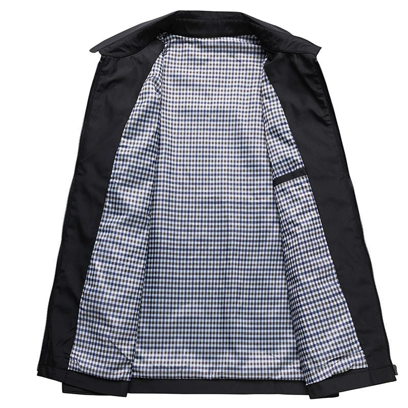 Allthemen Casual herenjas, effen kleur, overgangsjas, losse knoopsluiting, licht, winddicht, sport, Groen, L Allthemen Casual herenjas, effen kleur, overgangsjas, losse knoopsluiting, licht, winddicht, sport, Groen, L