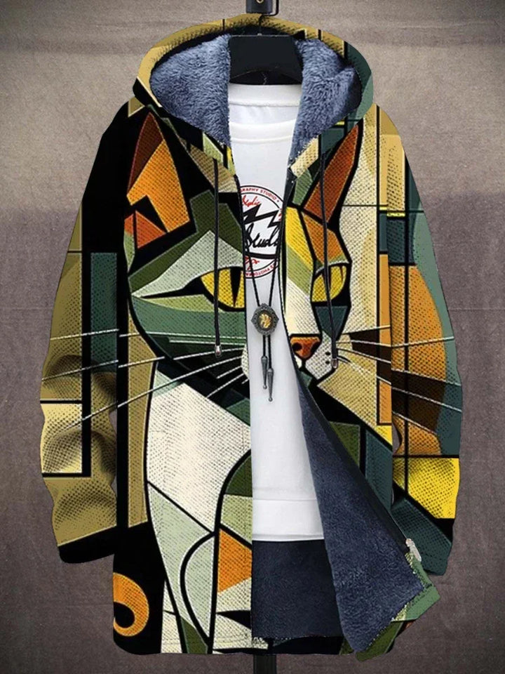 Charlie® - Stylische Warme Fleecejacke mit Katzenprint