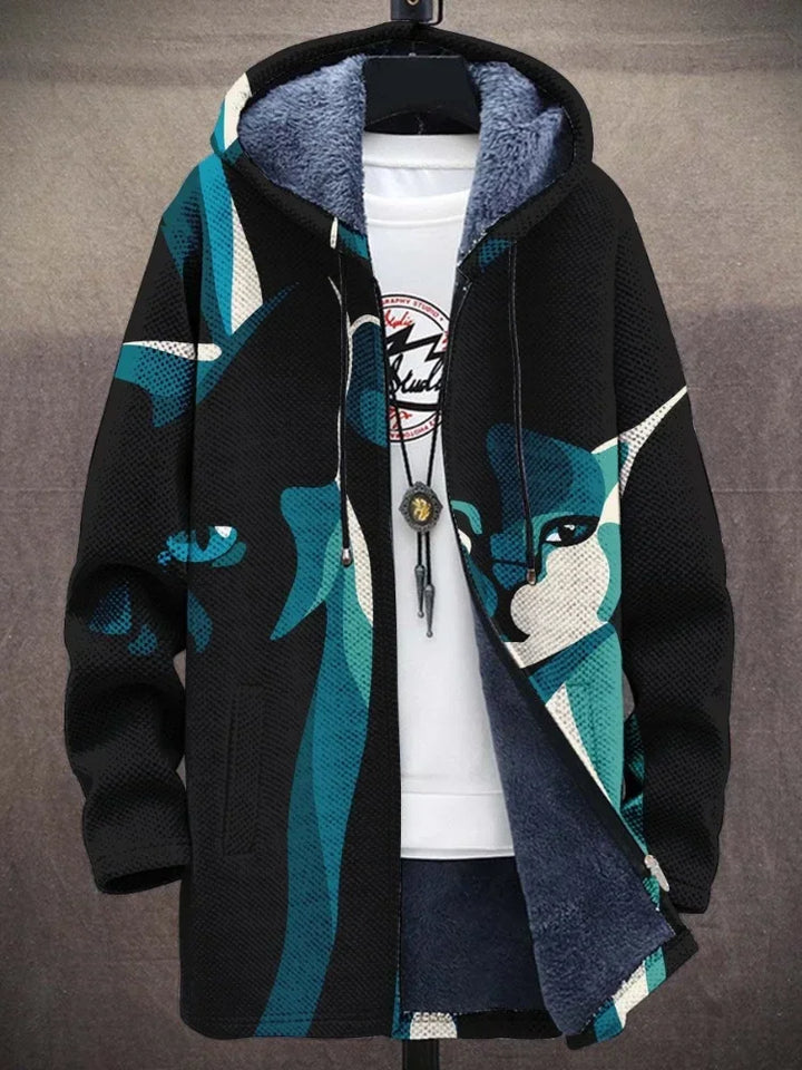 Charlie® - Stylische Warme Fleecejacke mit Katzenprint
