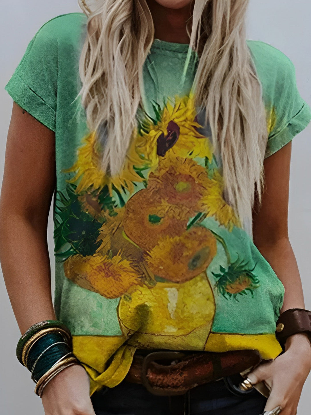 Four You ™ - Van Gogh's T-shirt met zonnebloemen schilderij - 50% Korting - Four Kids