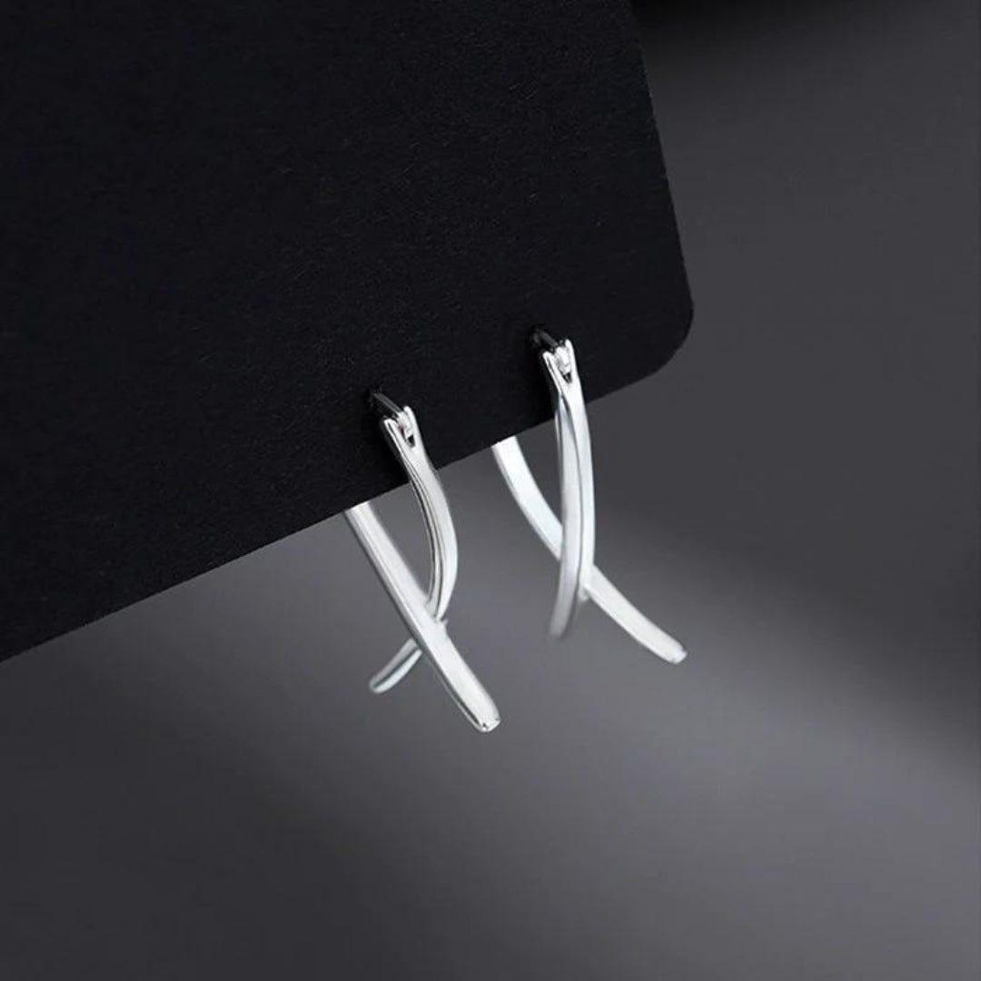 Four You ™ - Zilveren Kruis Oorbellen - 50% Korting - Four Kids