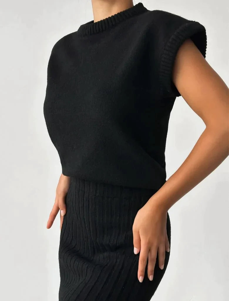 Milou® - Zweiteiliges Set: ärmelloser Pullover + Strickrock