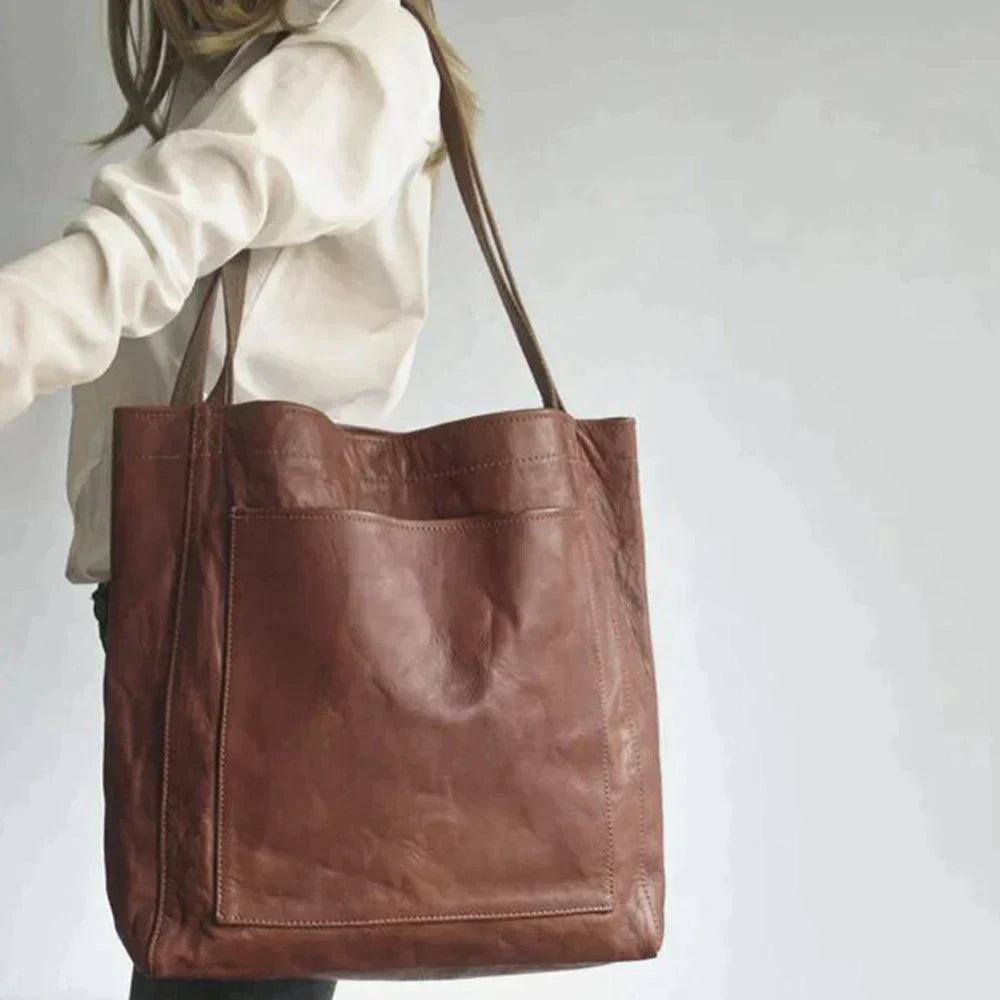 LuxeLeer® | Vintage Leren Schoudertas voor Vrouwen - Winkeltje van Anouk