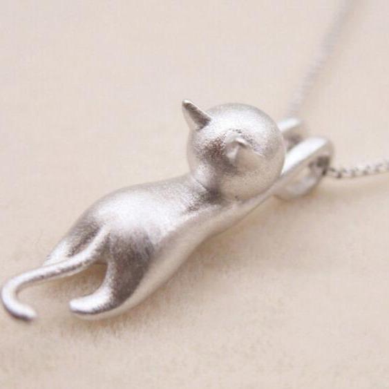 Four You ™ - 925 Sterling zilveren speelse Kitty ketting - 80% Korting - Four Kids